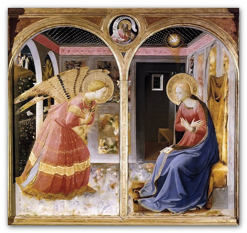 Фра Беато Анджелико. Благовещение. 1430-е. Фрагмент алтарного образа.
