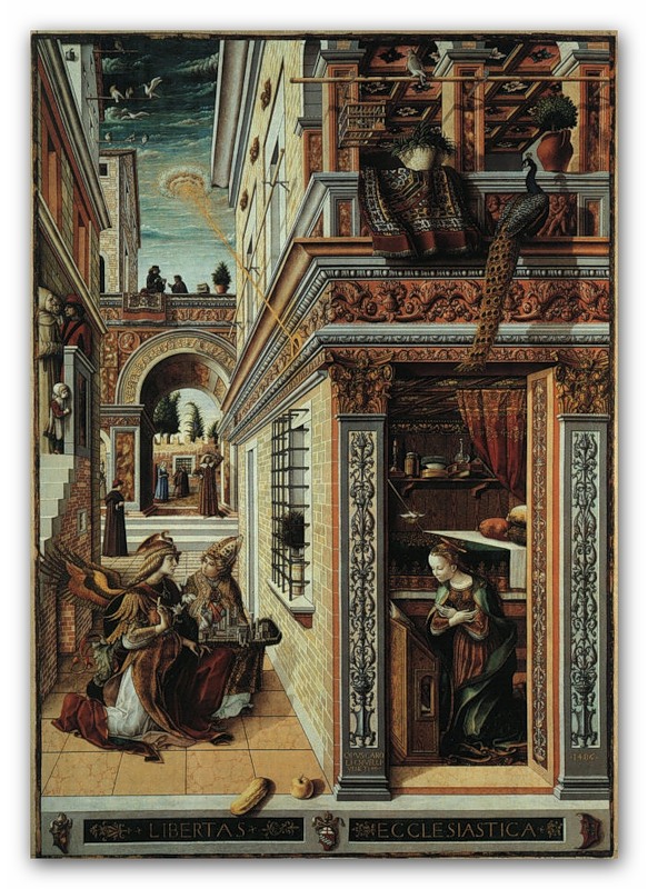Карло Кривелли. Благовещение со святым Эмидием. 1488.