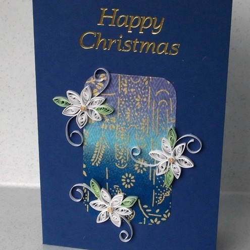 Handmade Christmas card - quilled, paper quilling