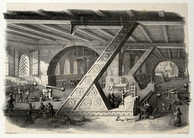 Алфавит Antonio Basoli 'Alfabeto Pittorico',1839,25 букв