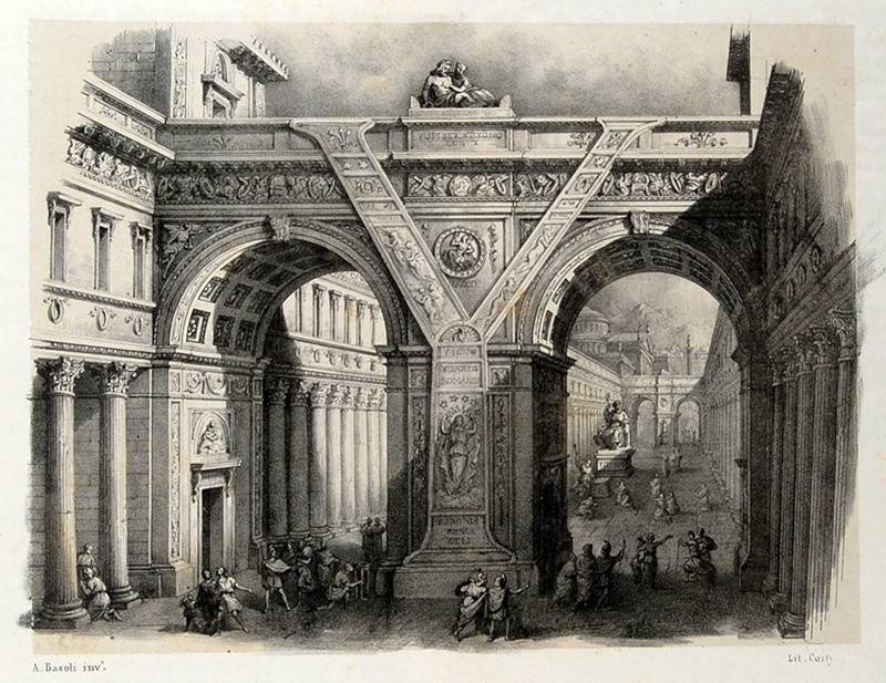 Алфавит Antonio Basoli 'Alfabeto Pittorico',1839,25 букв