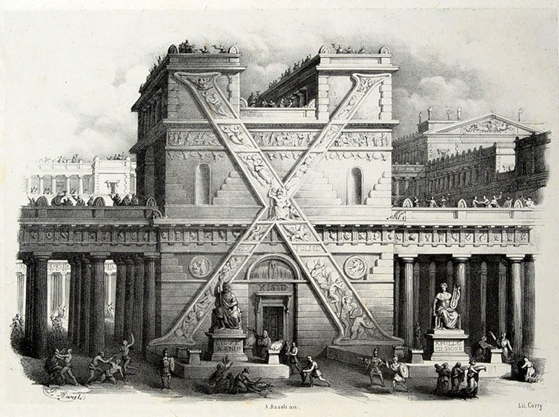 Алфавит Antonio Basoli 'Alfabeto Pittorico',1839,25 букв