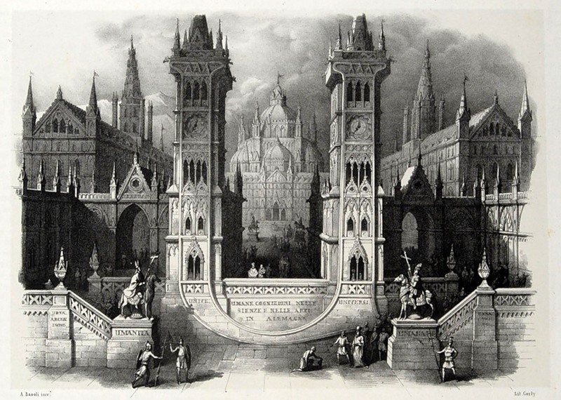 Алфавит Antonio Basoli 'Alfabeto Pittorico',1839,25 букв