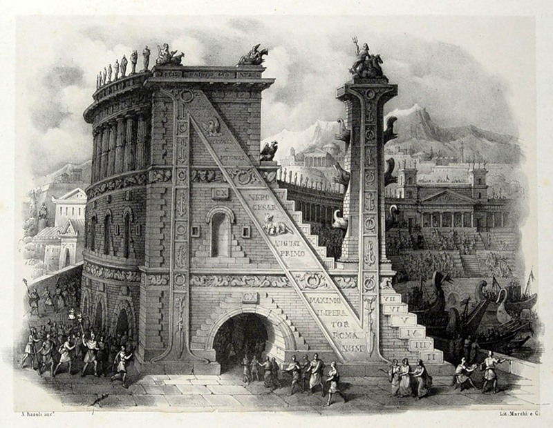 Алфавит Antonio Basoli 'Alfabeto Pittorico',1839,25 букв
