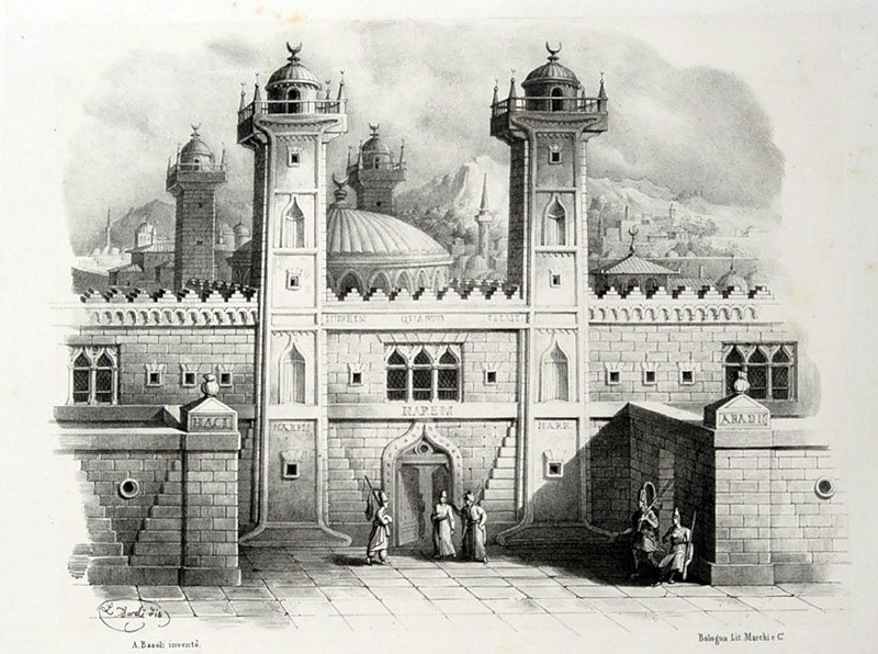 Алфавит Antonio Basoli 'Alfabeto Pittorico',1839,25 букв