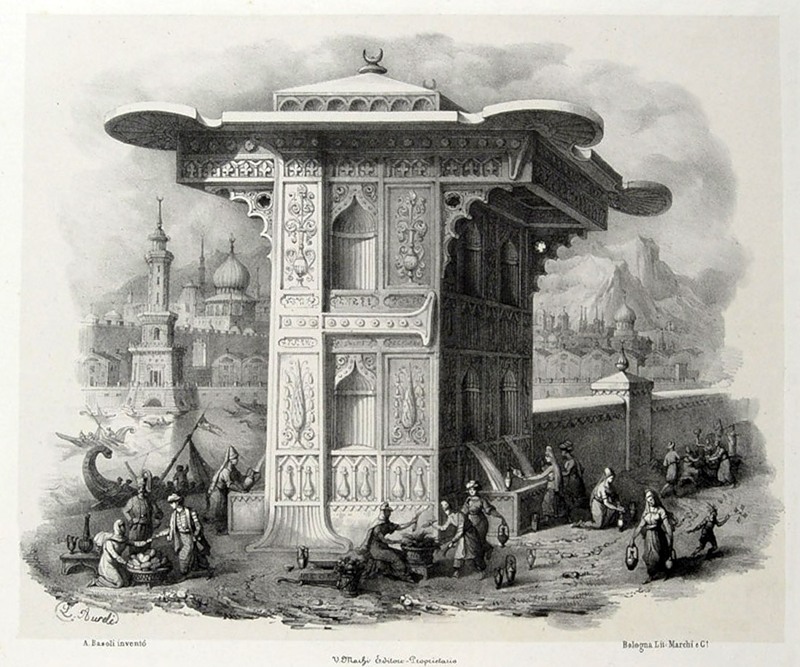 Алфавит Antonio Basoli 'Alfabeto Pittorico',1839,25 букв